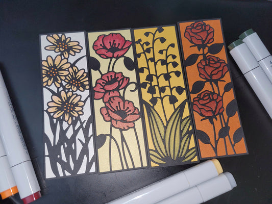 Flower Cutout Shadow Bookmark
