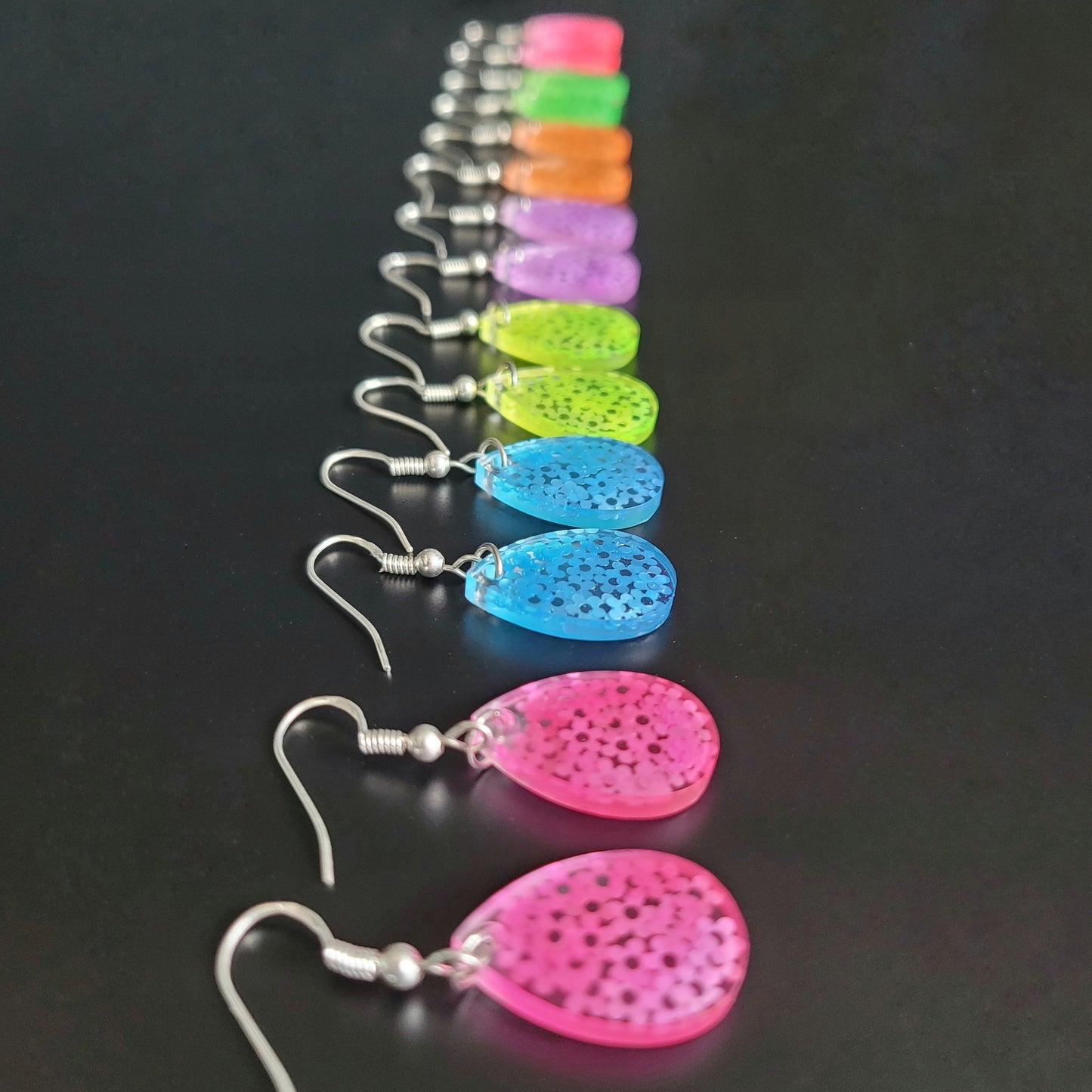 Retro Flower Resin Handmade Earrings