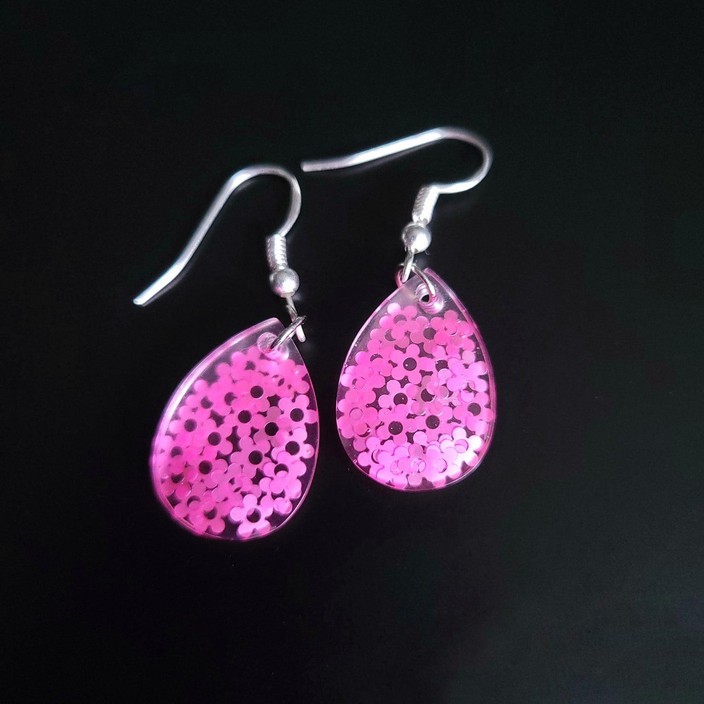 Retro Flower Resin Handmade Earrings