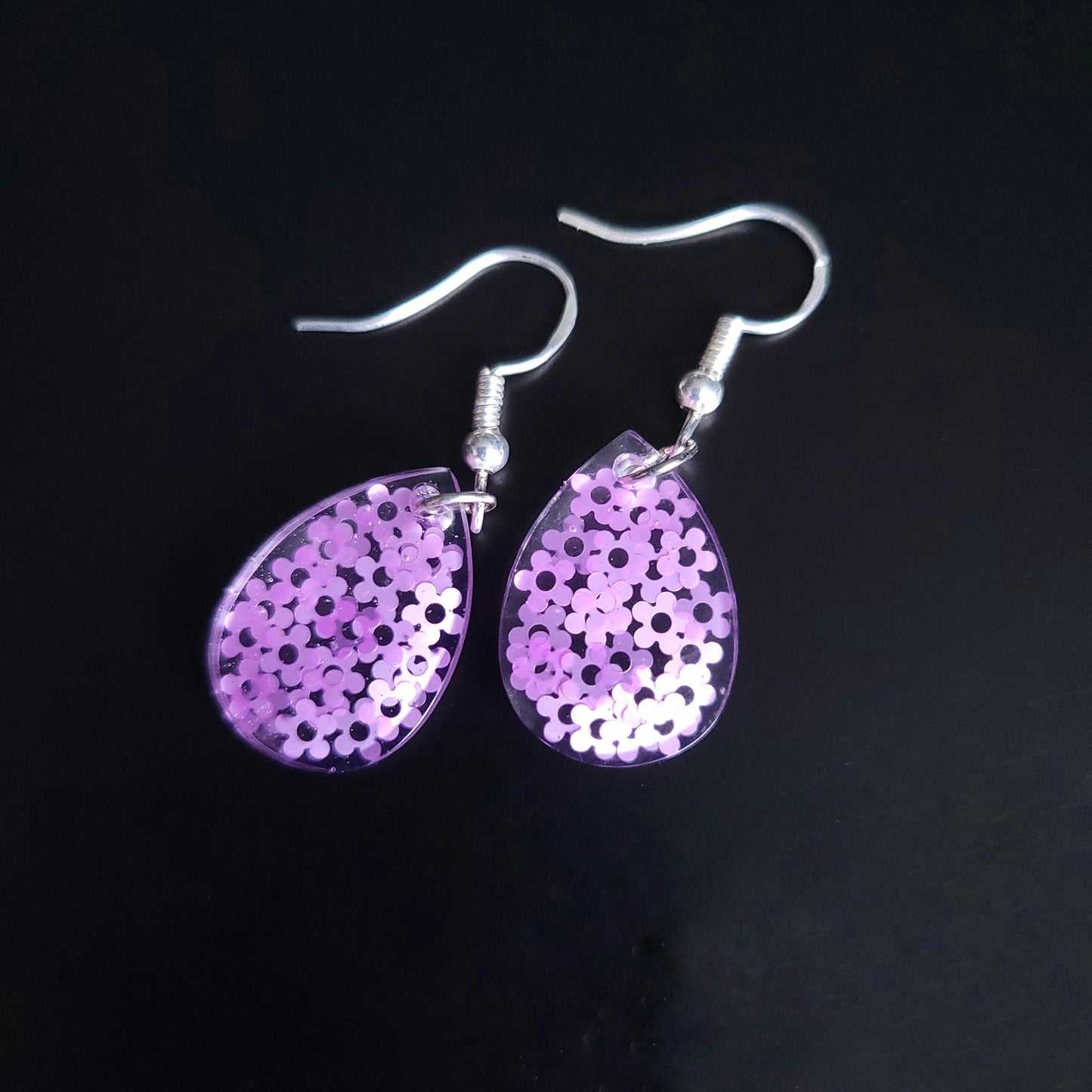 Retro Flower Resin Handmade Earrings