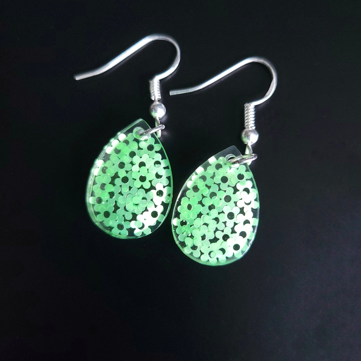 Retro Flower Resin Handmade Earrings