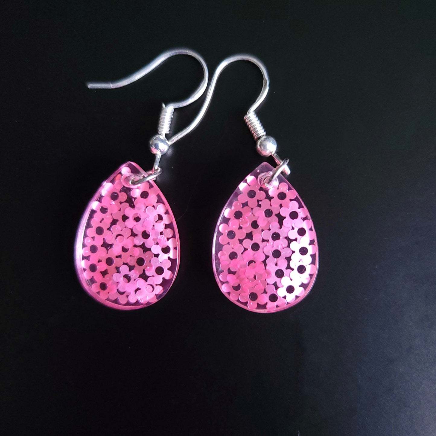 Retro Flower Resin Handmade Earrings