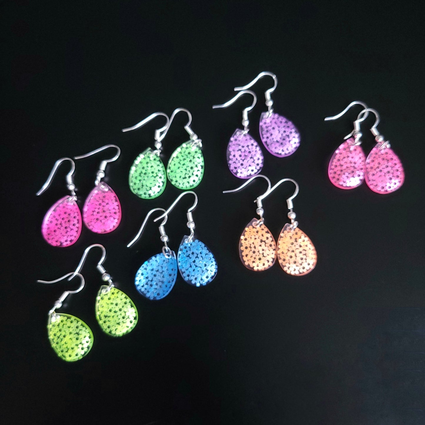 Retro Flower Resin Handmade Earrings