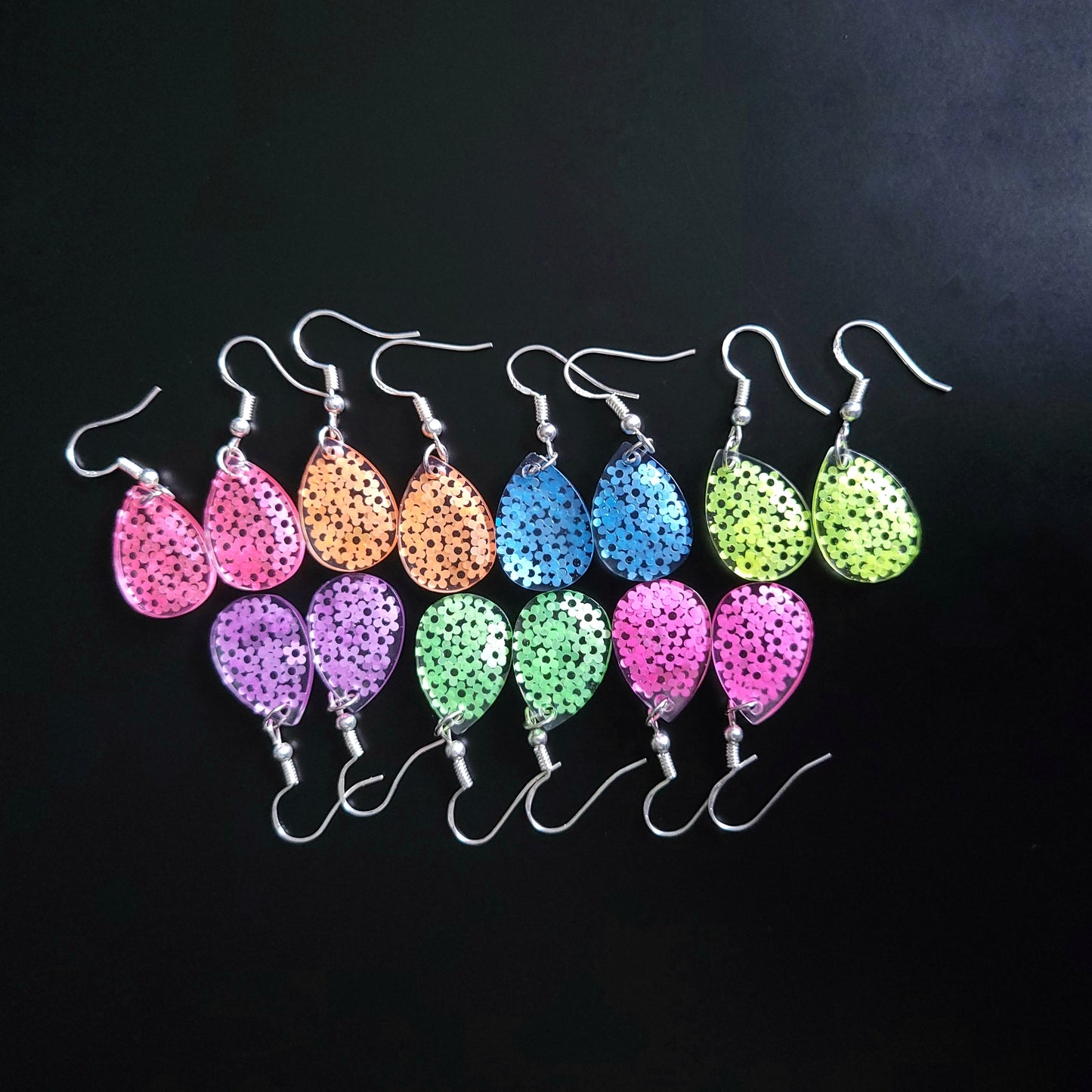 Retro Flower Resin Handmade Earrings