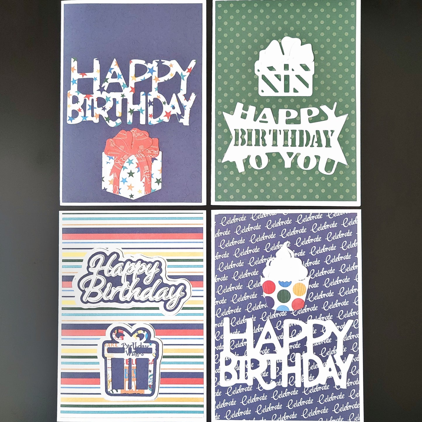 A6 One of a kind Celebration time Birthday blank cards (11 different designs)