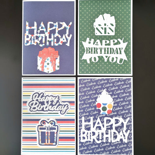 A6 One of a kind Celebration time Birthday blank cards (11 different designs)