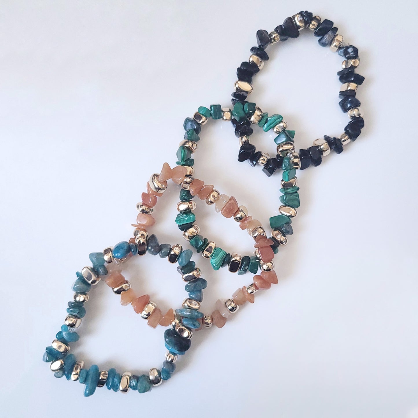 Adults Stretch Gemstone Crystal and Hematite Bracelets