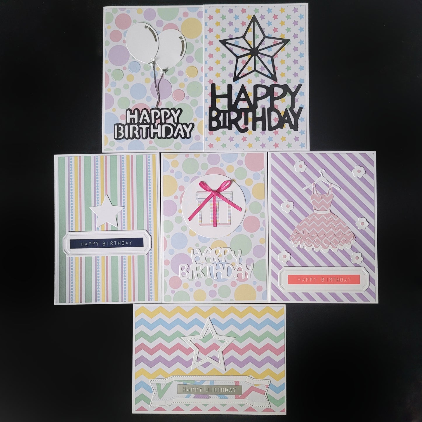 A6 One of a kind Pastel Fun Birthday blank cards (11 different designs)