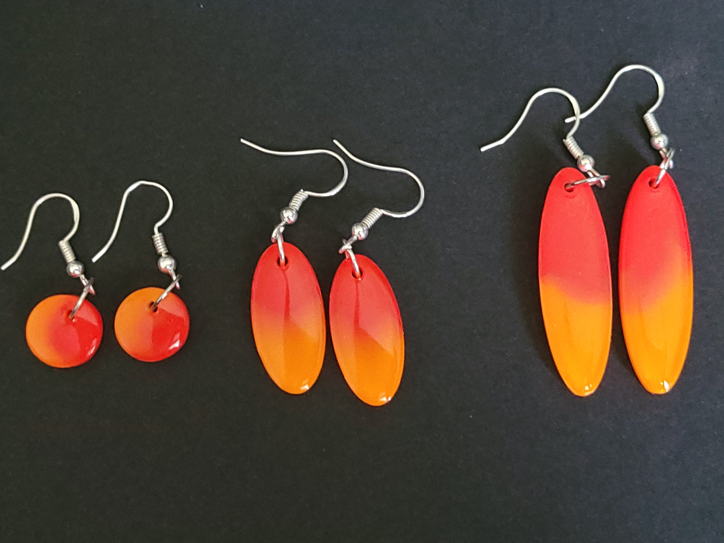 Two Tone Blended Resin earrings - Rounded