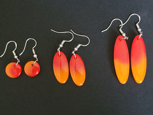 Two Tone Blended Resin earrings - Rounded