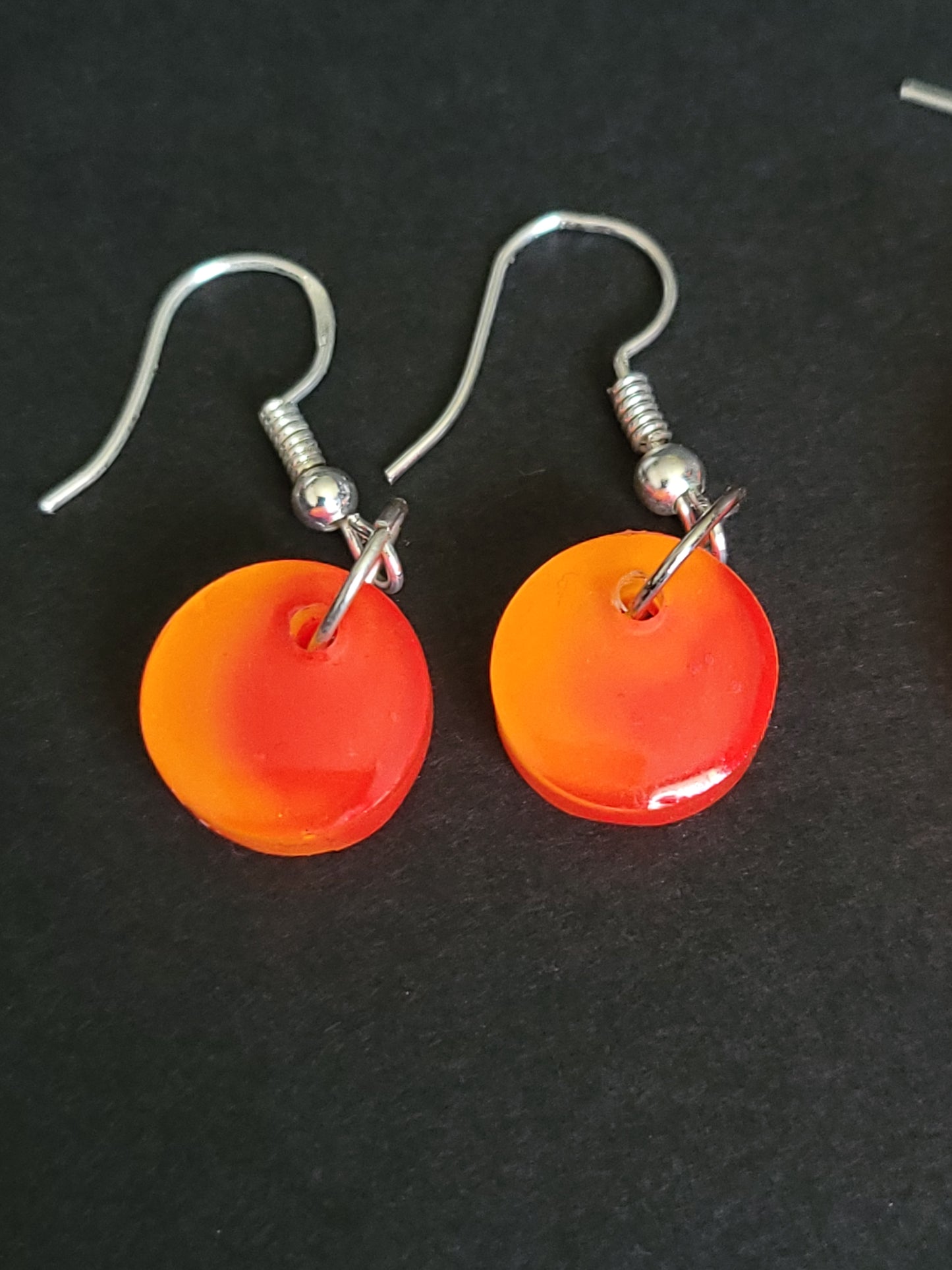 Two Tone Blended Resin earrings - Rounded