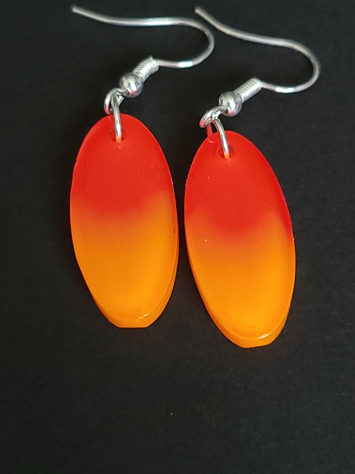 Two Tone Blended Resin earrings - Rounded