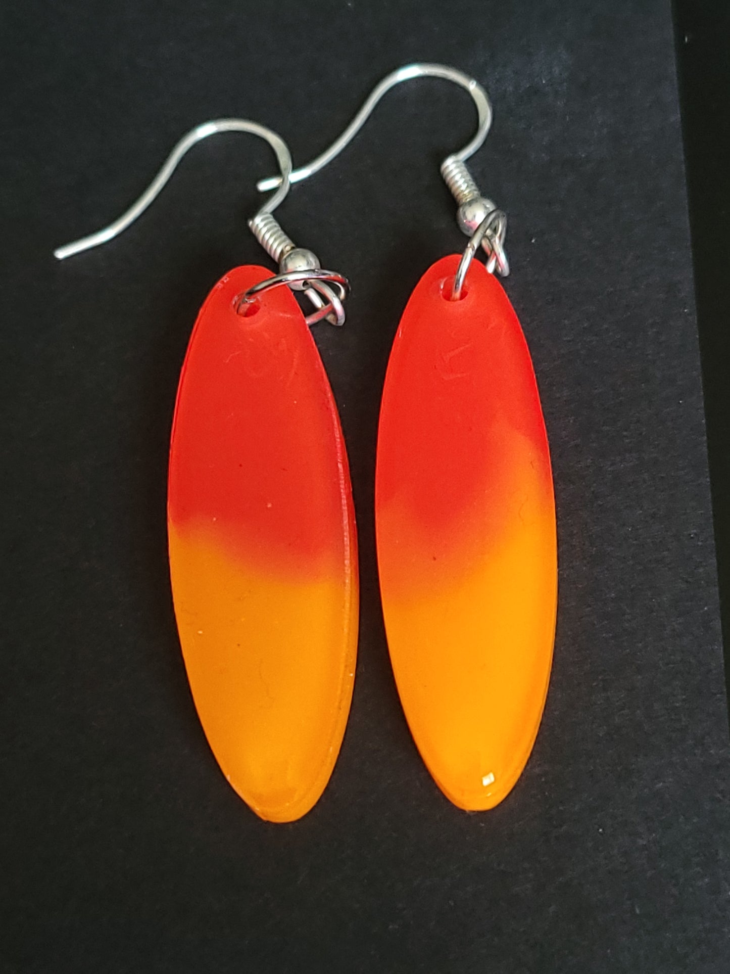 Two Tone Blended Resin earrings - Rounded