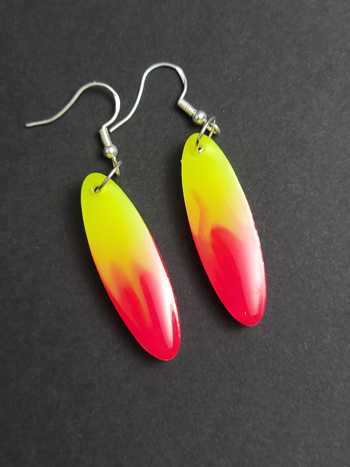 Two Tone Blended Resin earrings - Rounded