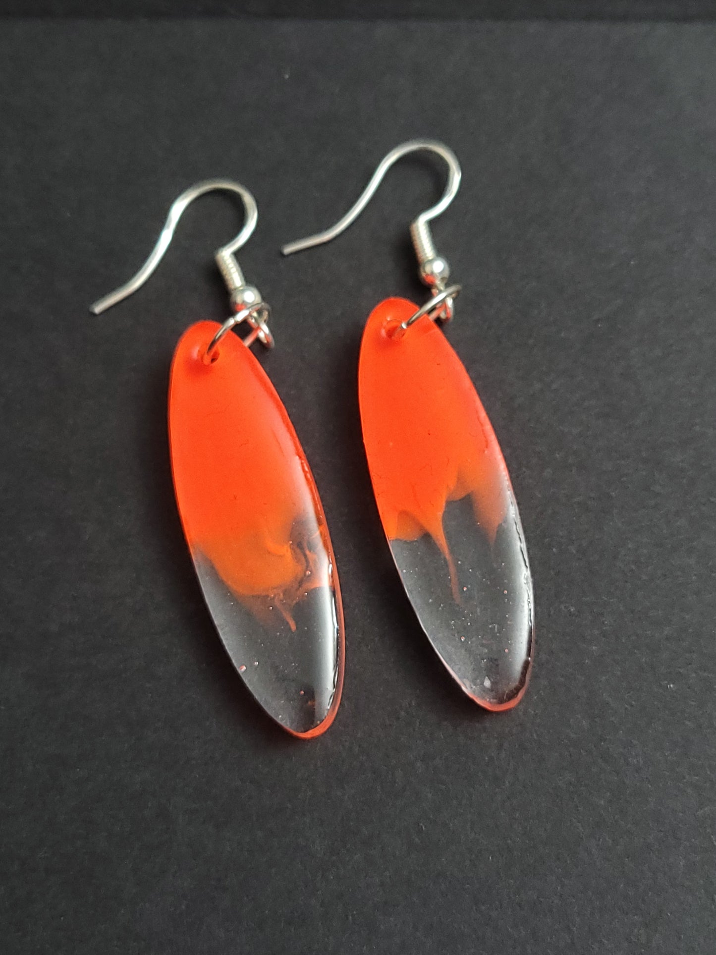Two Tone Blended Resin earrings - Rounded