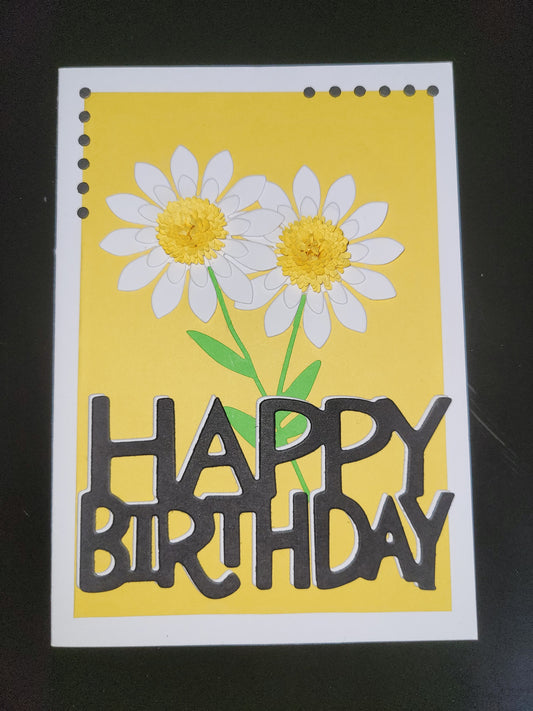 A6 Daisy Happy Birthday blank card