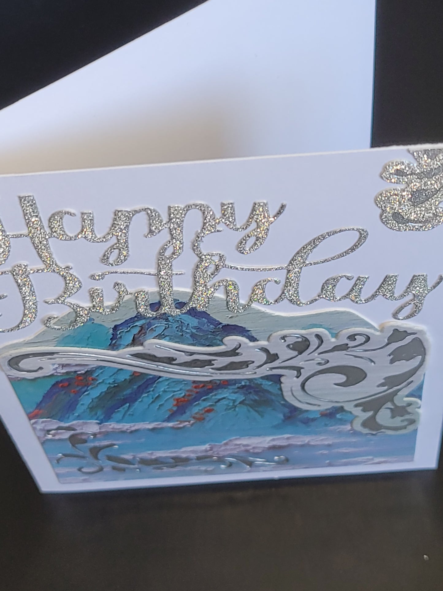 A6 One of a Kind Mountain Brocade Happy Birthday blank card