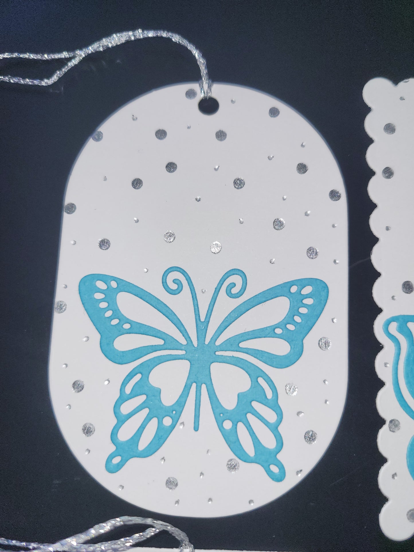 Set of 4 Butterfly foiled gift tags