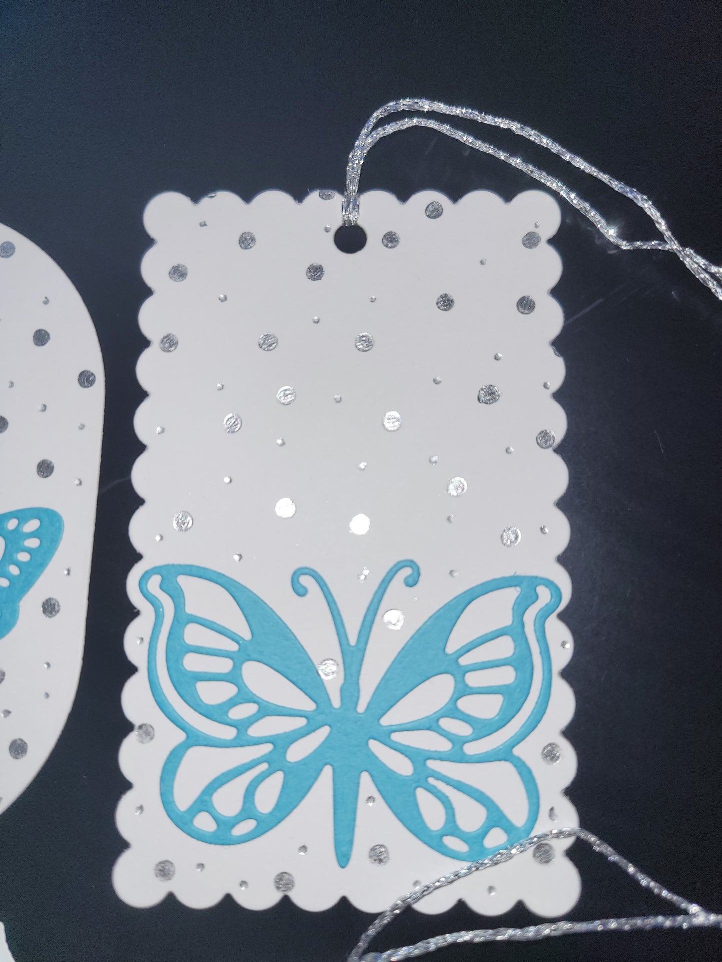 Set of 4 Butterfly foiled gift tags