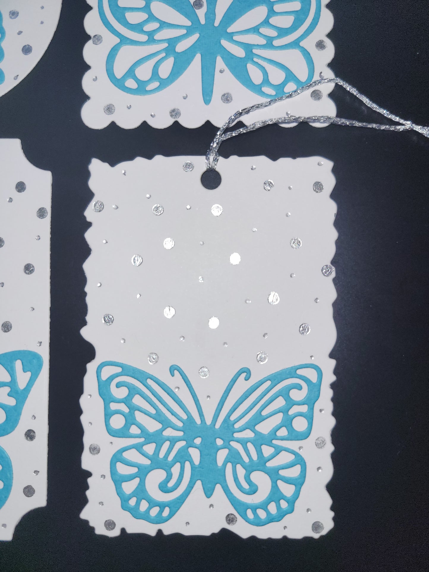 Set of 4 Butterfly foiled gift tags