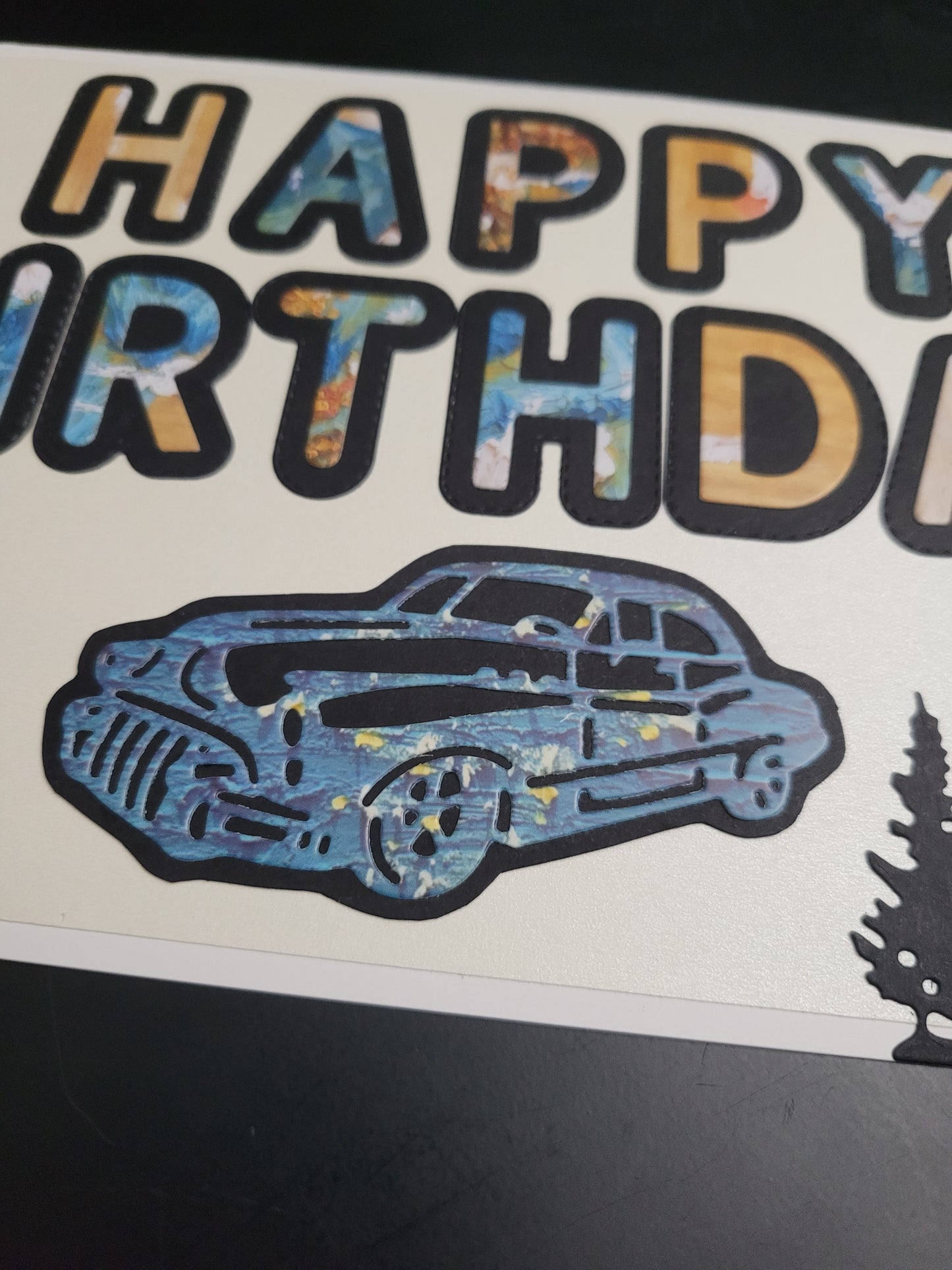 A5 One of a Kind Vintage Car forest Happy Birthday blank card