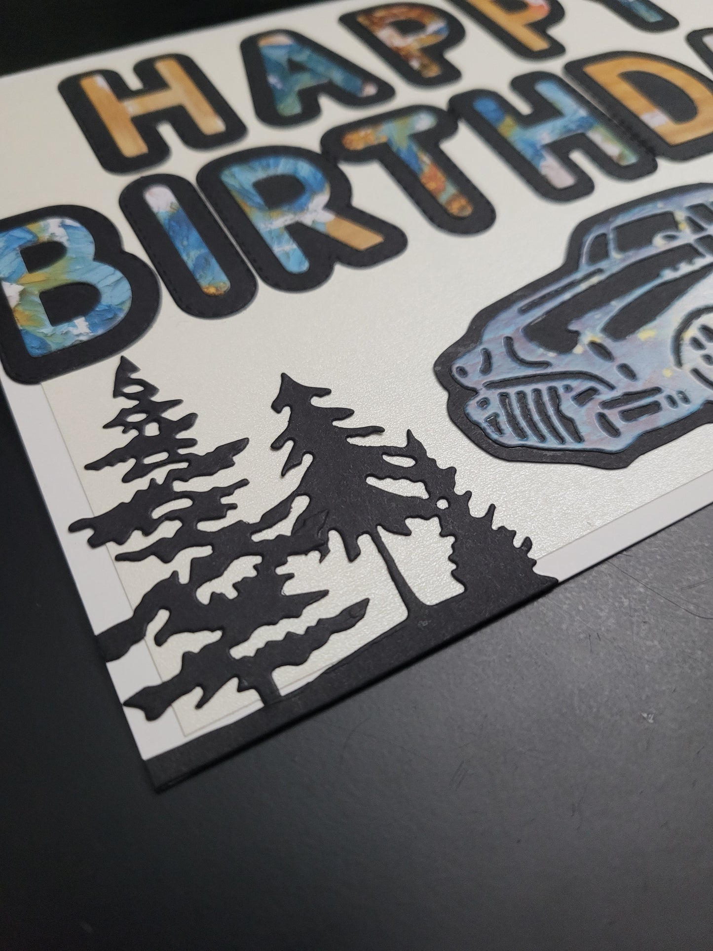 A5 One of a Kind Vintage Car forest Happy Birthday blank card