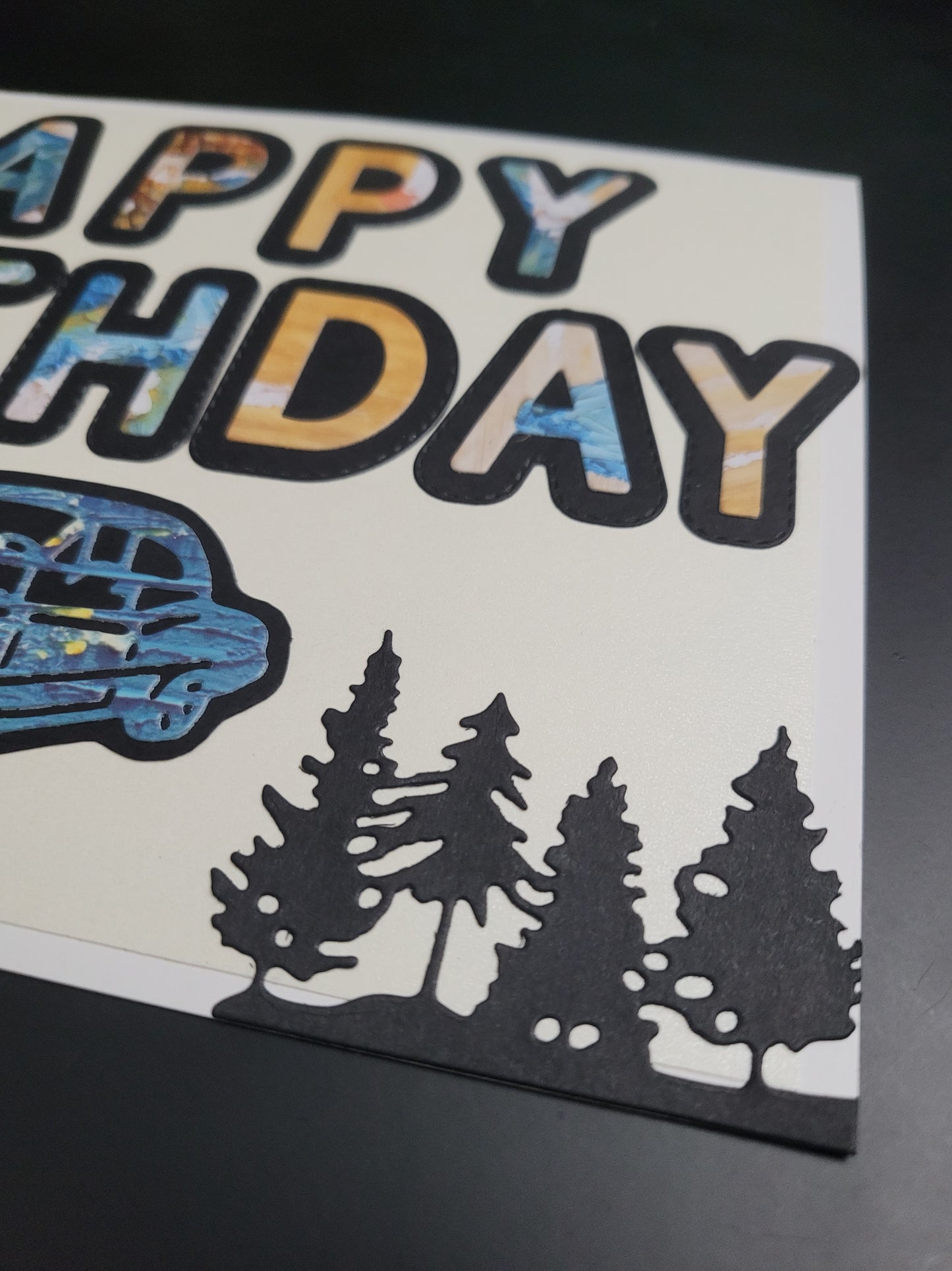 A5 One of a Kind Vintage Car forest Happy Birthday blank card