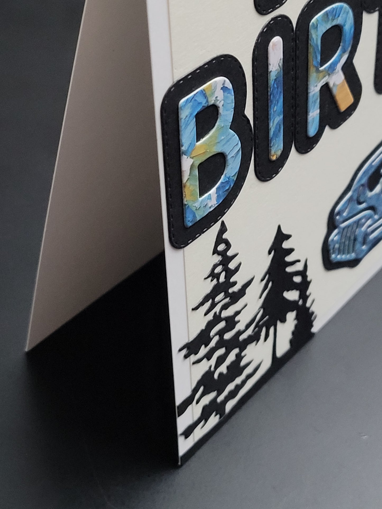 A5 One of a Kind Vintage Car forest Happy Birthday blank card