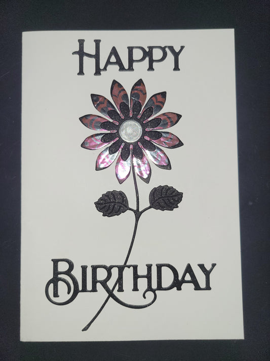 A6 Flower Happy Birthday blank card
