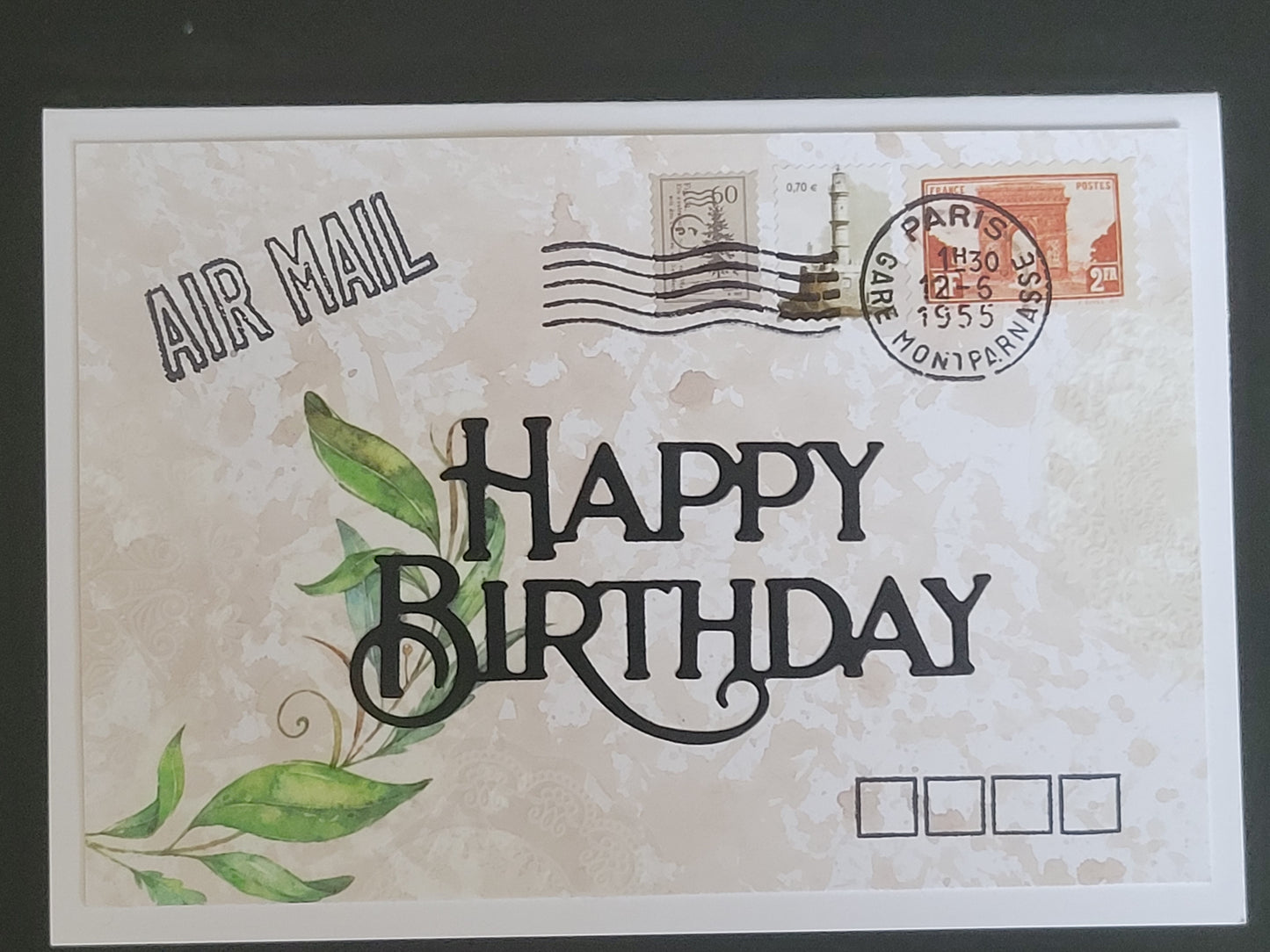 A6 Tea dyed Vintage Envelope Look Happy Birthday blank cards