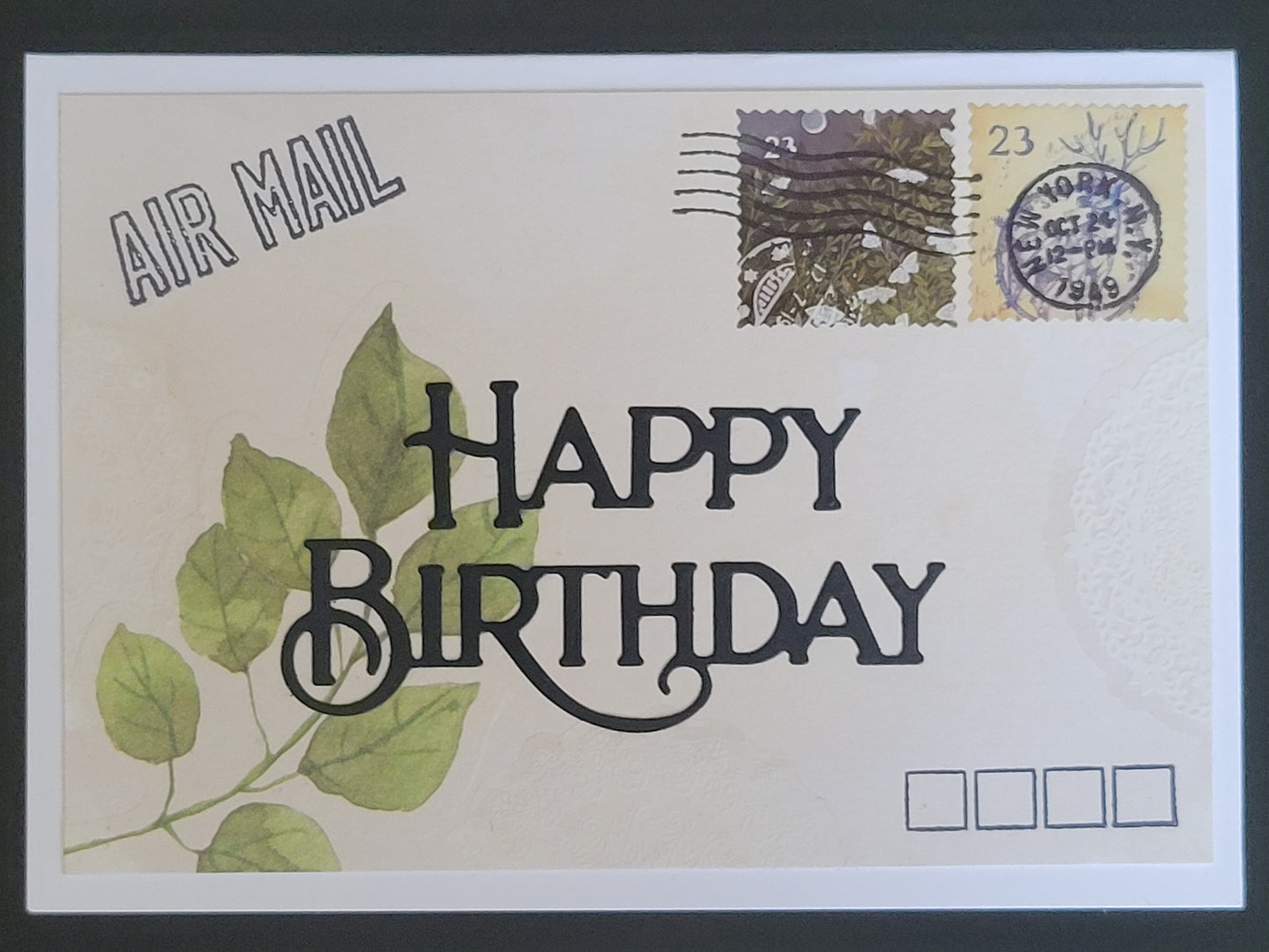 A6 Tea dyed Vintage Envelope Look Happy Birthday blank cards