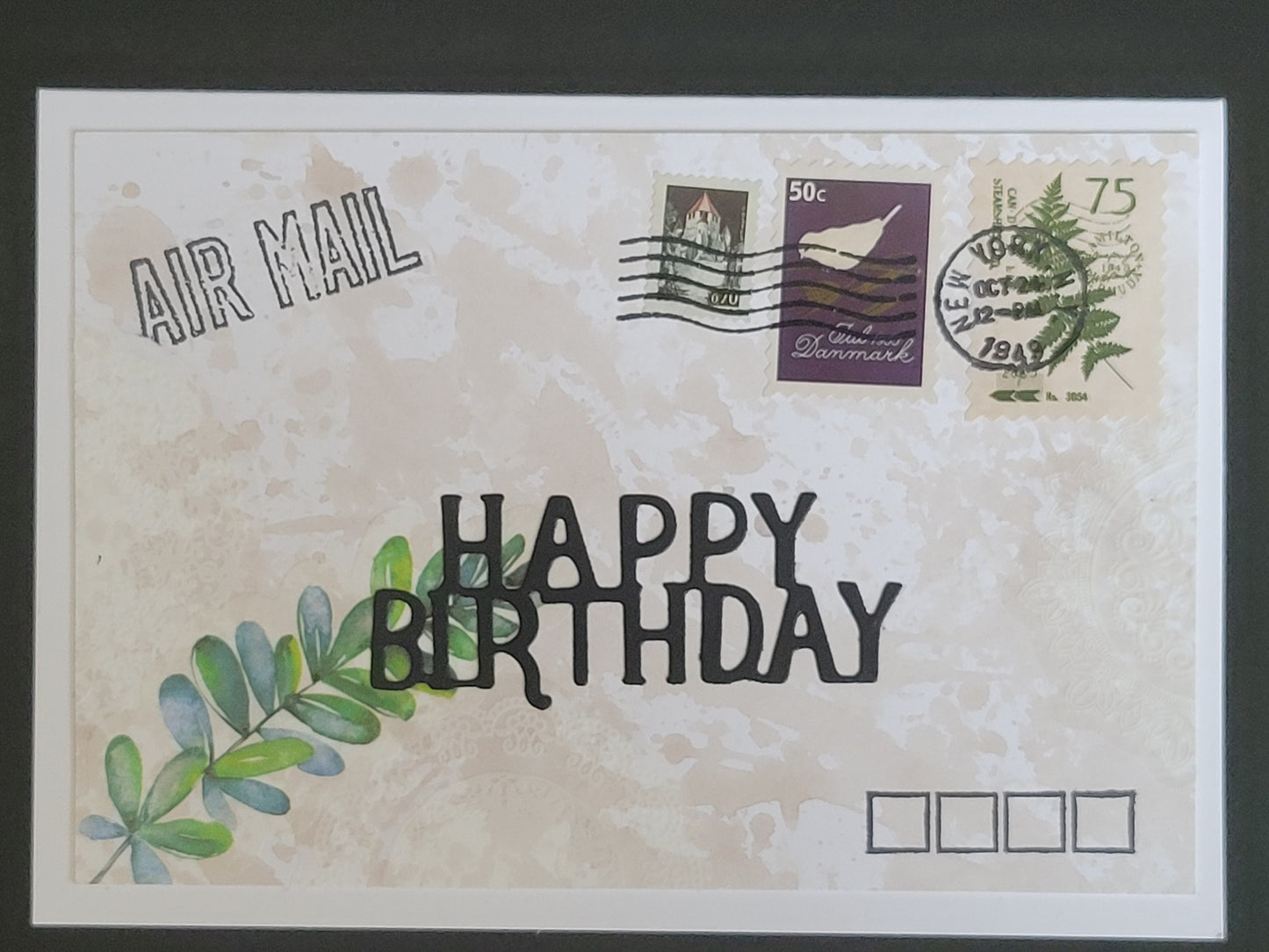 A6 Tea dyed Vintage Envelope Look Happy Birthday blank cards