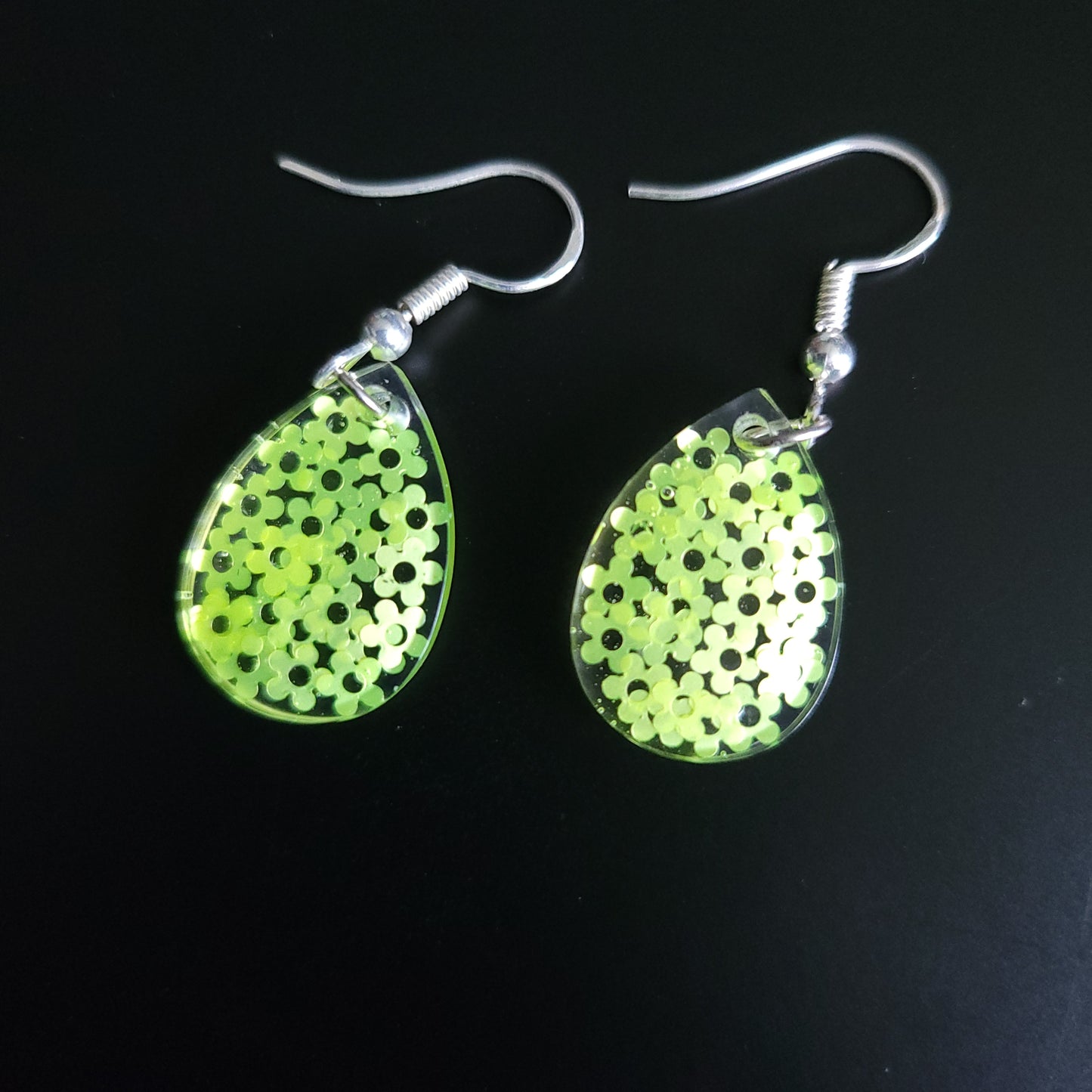 Retro Flower Resin Handmade Earrings