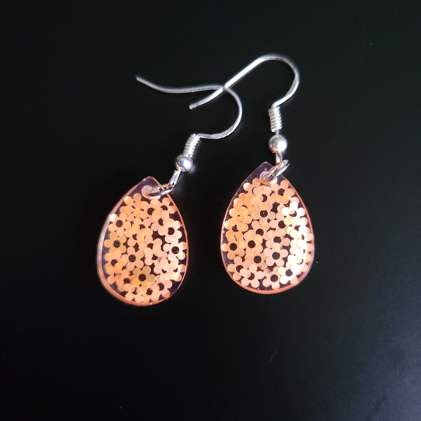 Retro Flower Resin Handmade Earrings