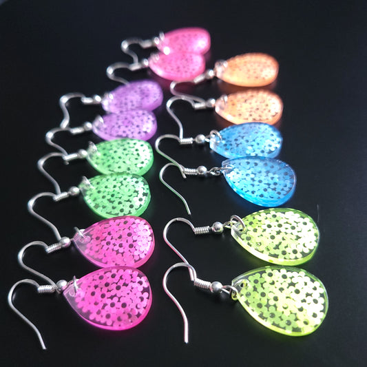 Retro Flower Resin Handmade Earrings