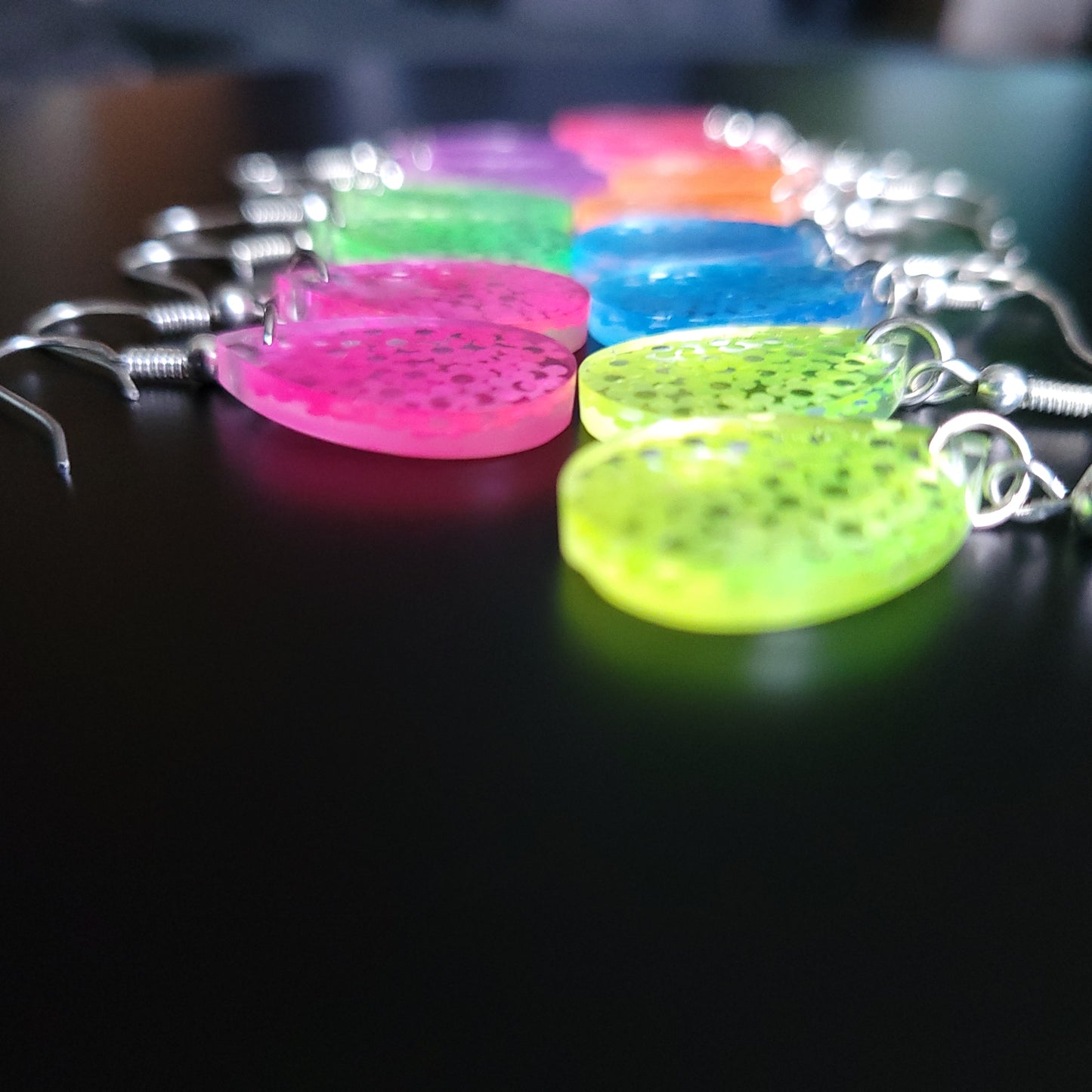 Retro Flower Resin Handmade Earrings