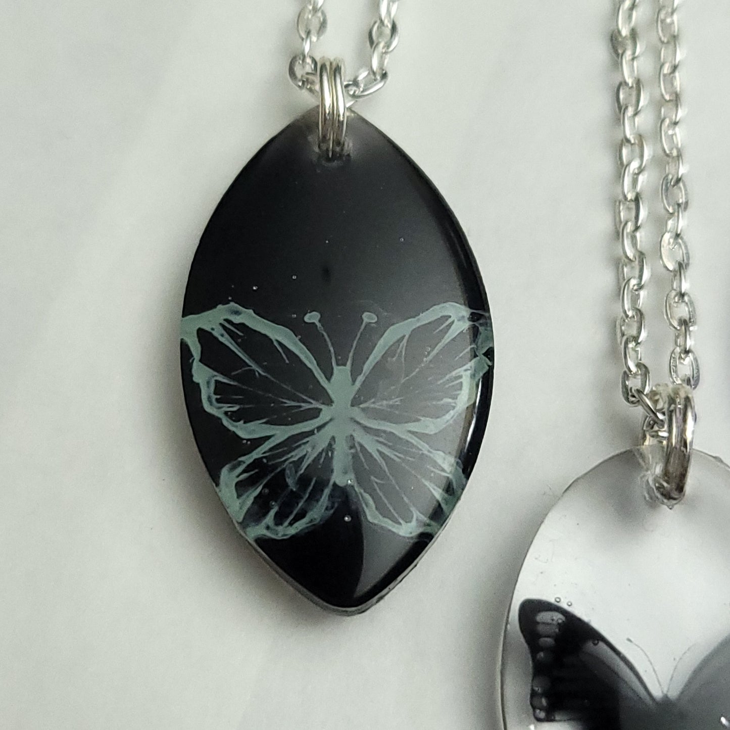 Butterfly Resin necklace - test & imperfections - Maker's One Takers