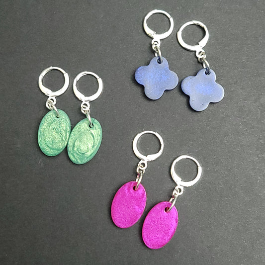 Small Resin Huggie Earrings