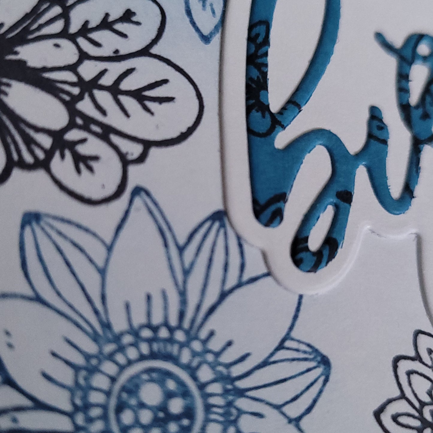 A6 Stamped Flower pattern Happy Birthday blank card