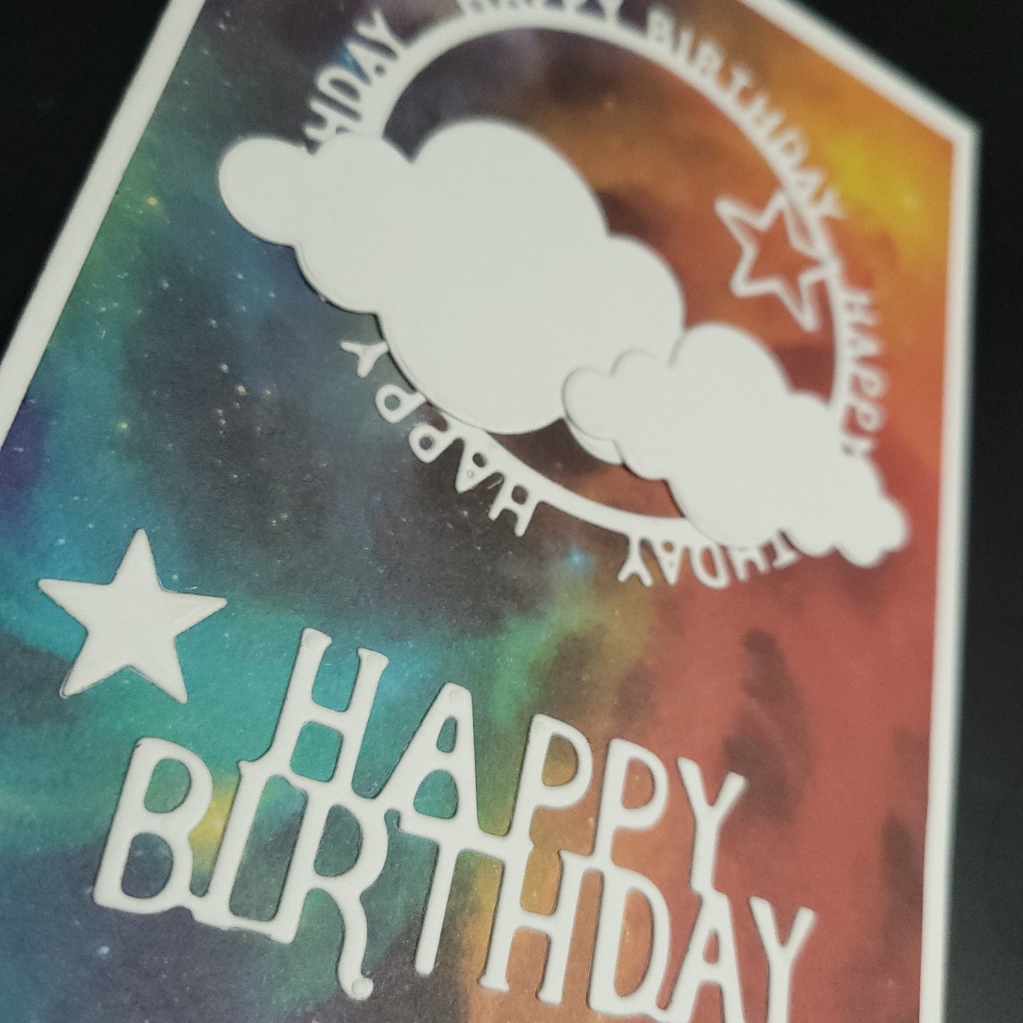 A6 Cloudy night Happy Birthday blank card - One of a Kind