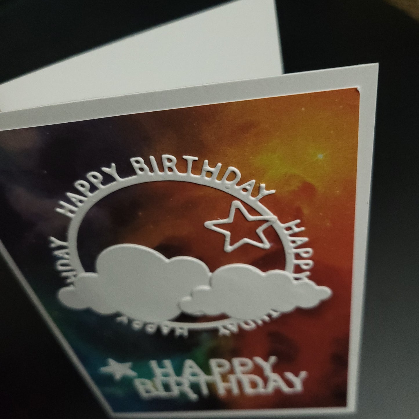 A6 Cloudy night Happy Birthday blank card - One of a Kind