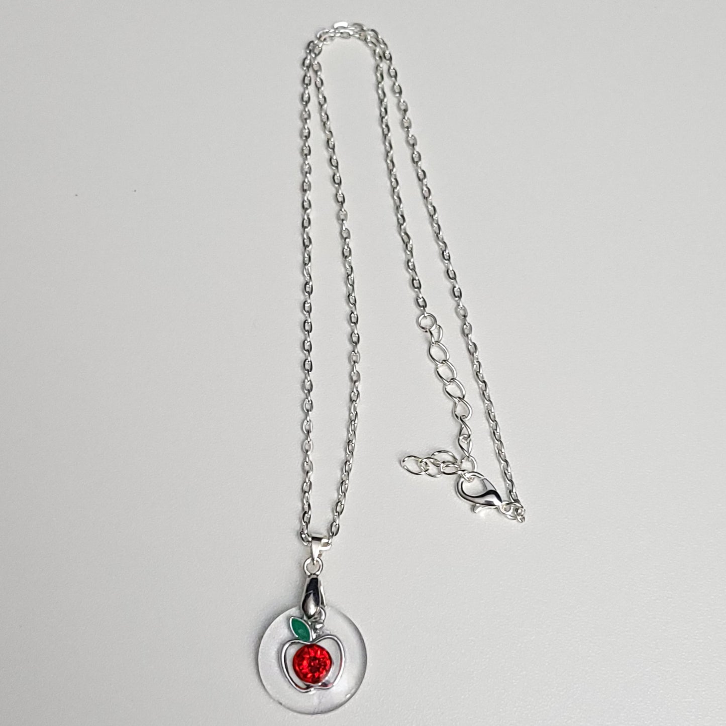 Red gem apple resin necklace - test sample - Maker's One Takers