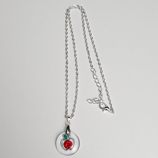Red gem apple resin necklace - test sample - Maker's One Takers