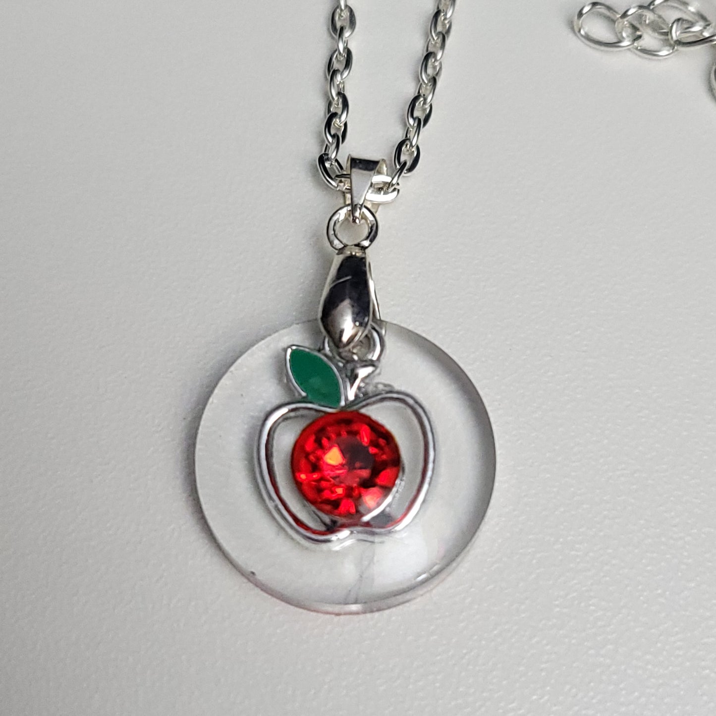 Red gem apple resin necklace - test sample - Maker's One Takers