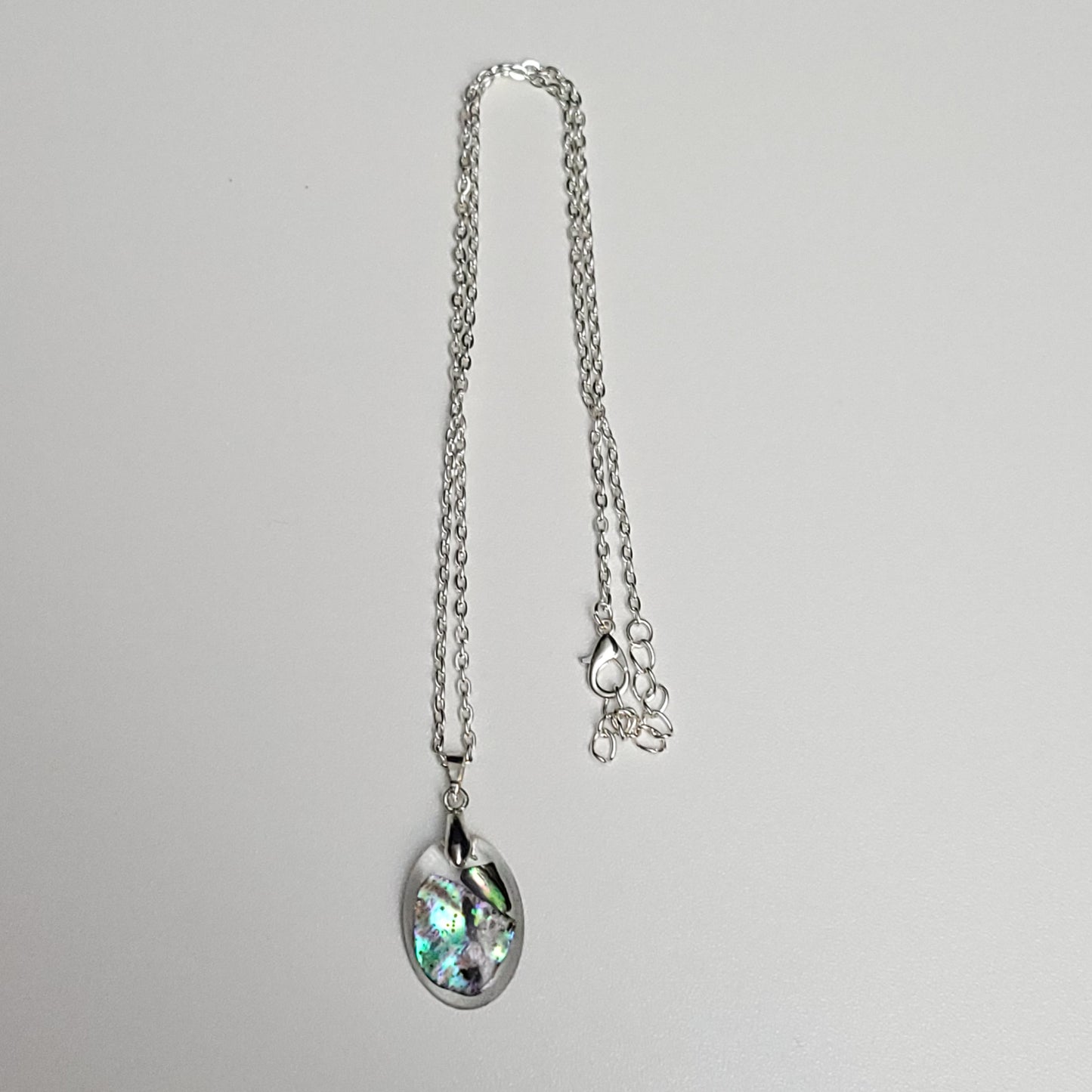 Paua oval resin necklace - test sample - Maker's One Takers