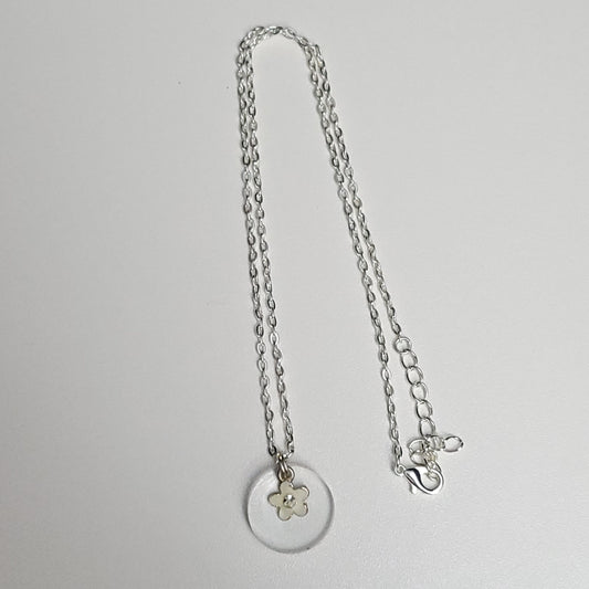 Enamel flower resin necklace - test sample - Maker's One Takers