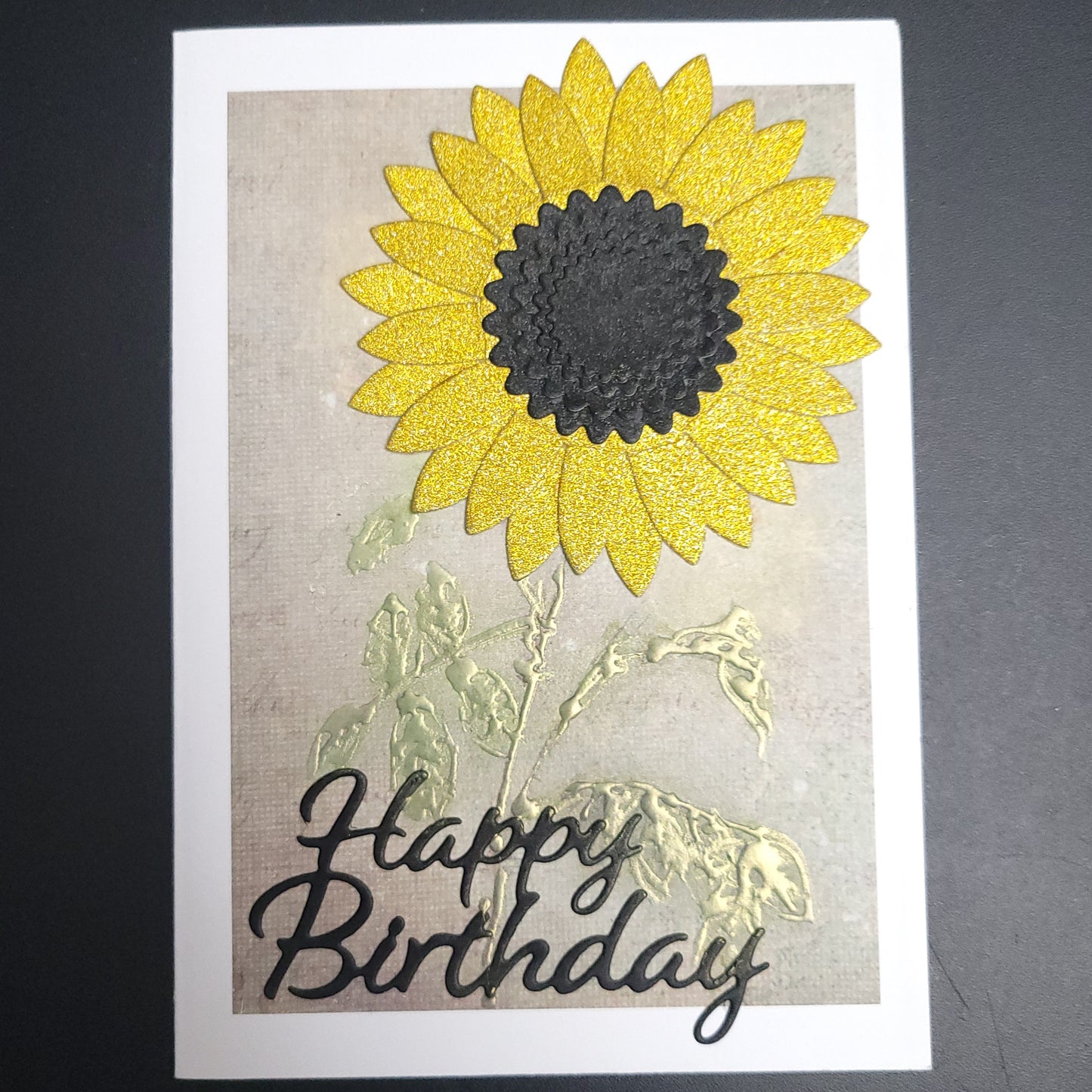 Cutout Sunflower Happy Birthday One of a kind blank cards (multiple designs)