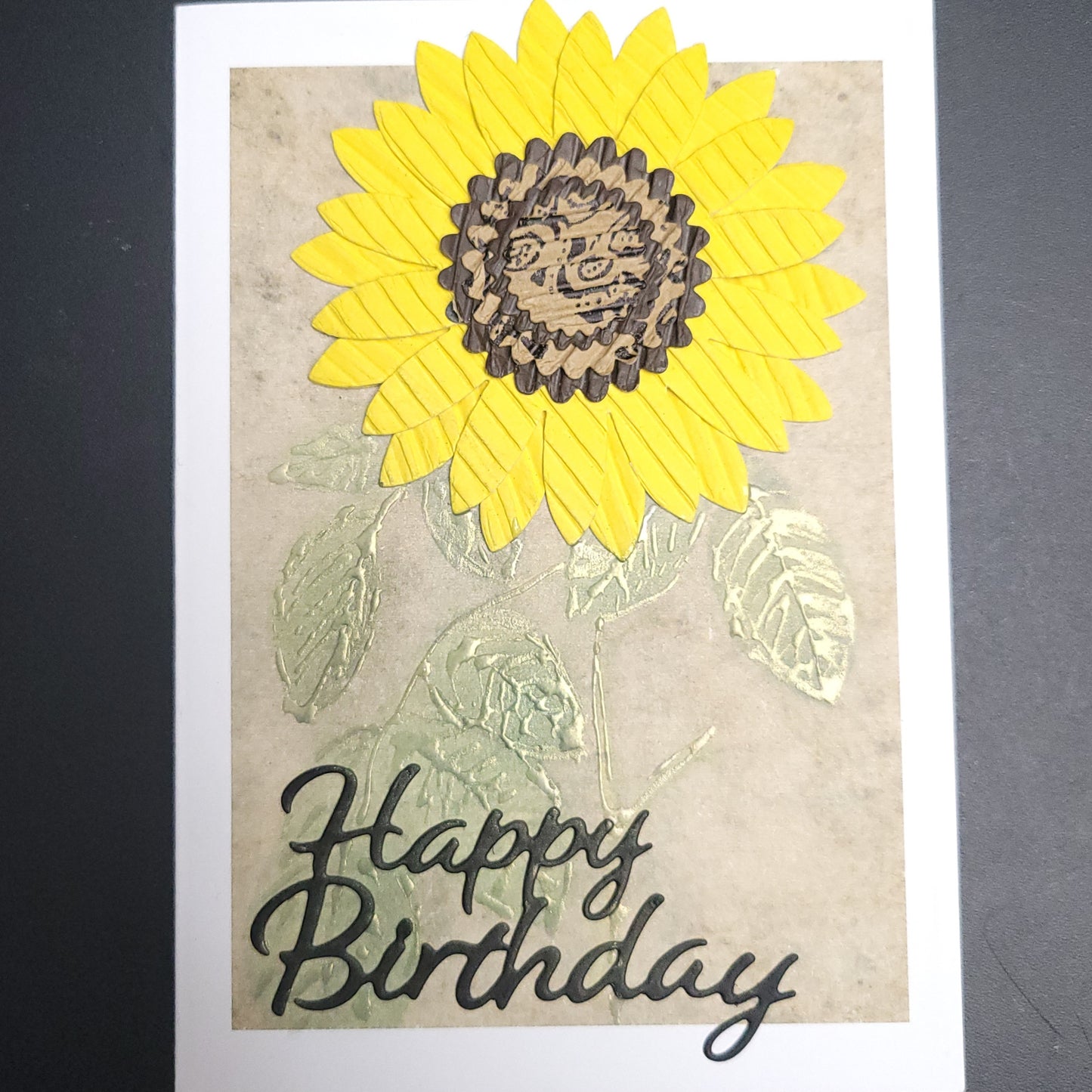 Cutout Sunflower Happy Birthday One of a kind blank cards (multiple designs)