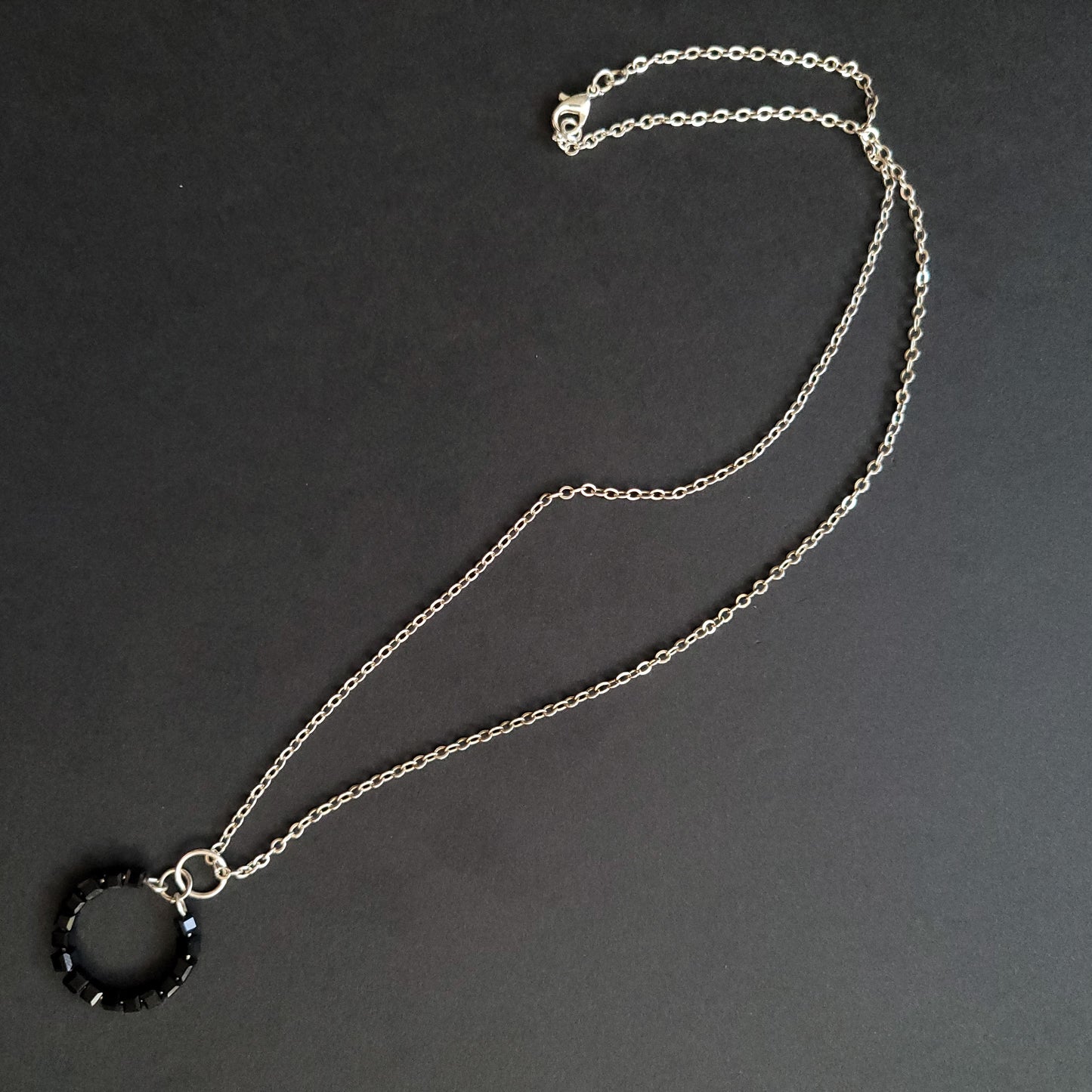 Cube Beaded circle necklace