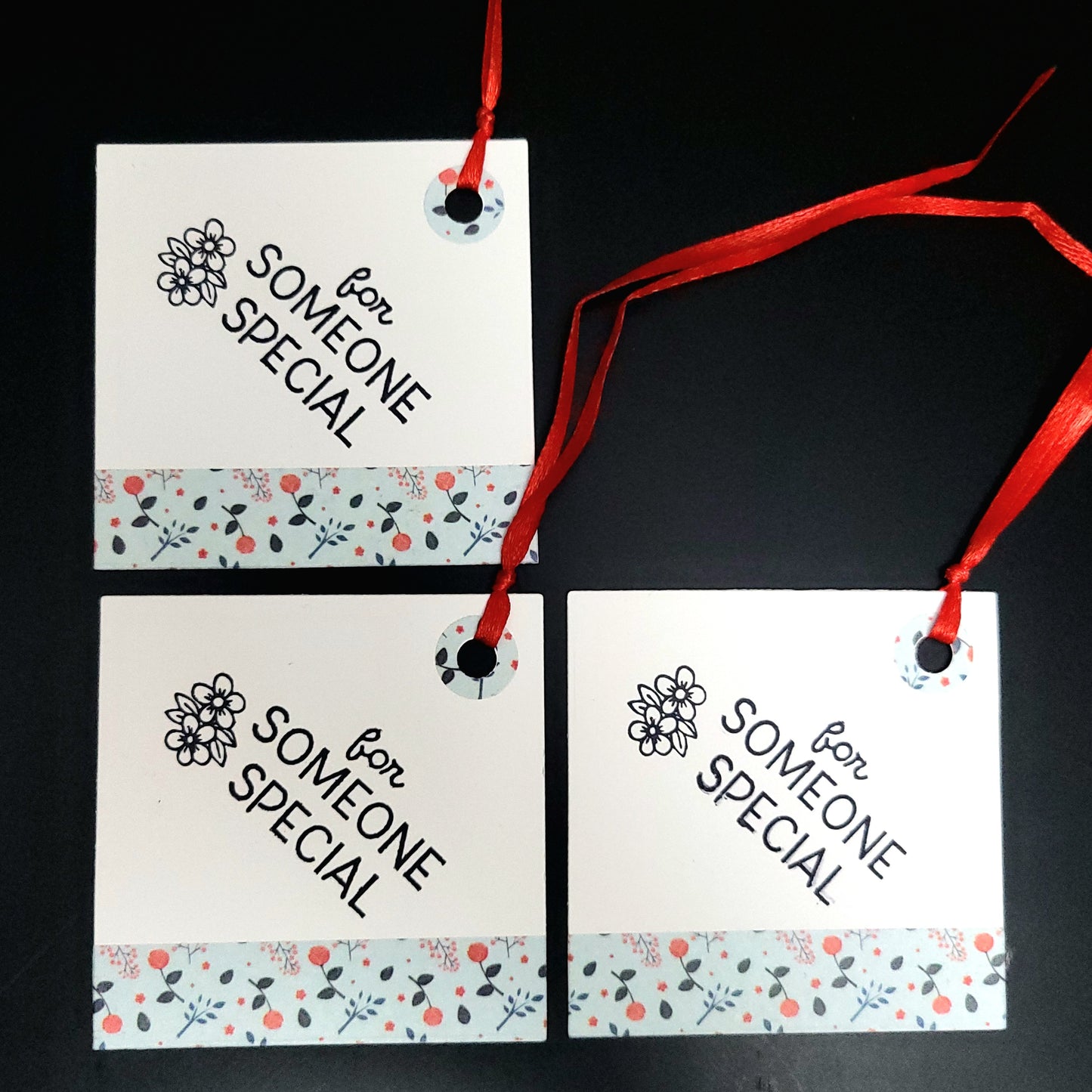 Single Stamped Washi Birthday Gift Tag